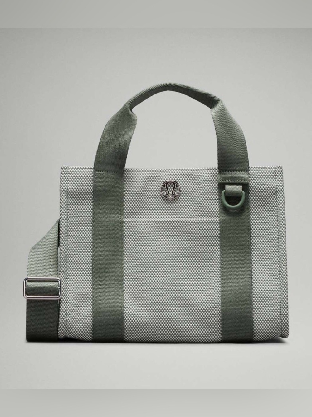 Lululemon Two Tone Canvas Mini Tote Bag 4.5L Purse Strap Eucalyptus